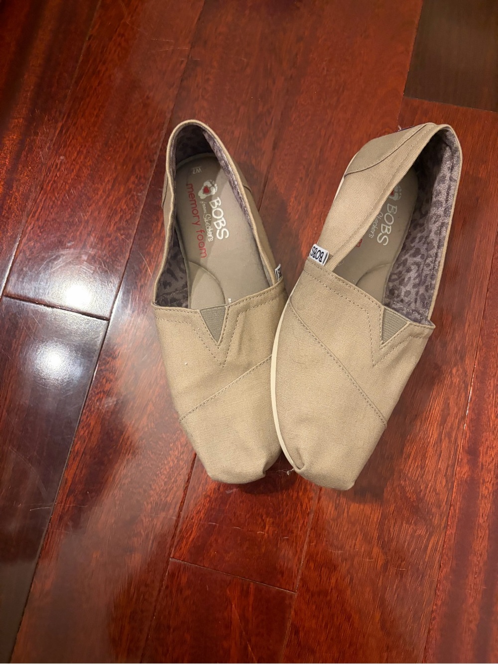 BOBS from Skechers Canvas Slip-On Flats in Tan